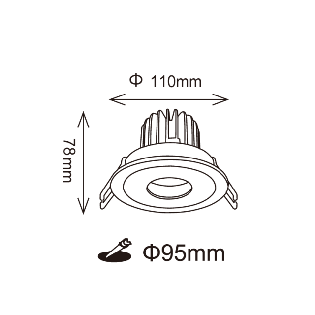 舞光 9.5公分晶鑽防眩崁燈