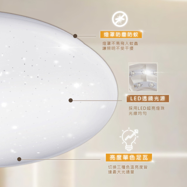 樂亮 輕快裝 LED 吸頂燈｜星空系列