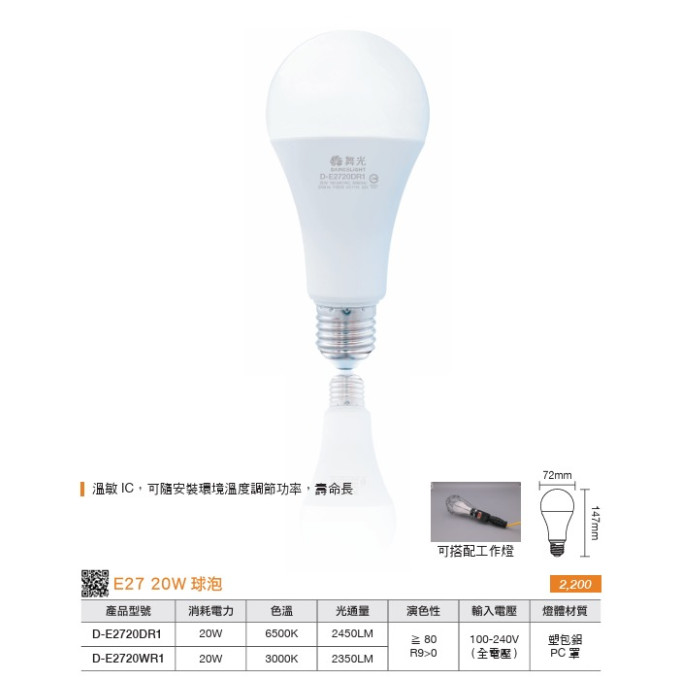 現貨 舞光 LED 20W 25W 38W 50W  E27頭 商業燈泡 商用燈泡 球泡 燈泡 高瓦數燈泡 溫敏IC 挑高專用