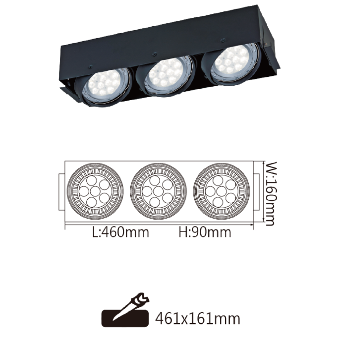 現貨 舞光 LED 9W 14W AR111 AR無邊框方型盒燈 一燈 二燈 三燈 四燈 四角崁燈 貴族黑 ***不含光源***